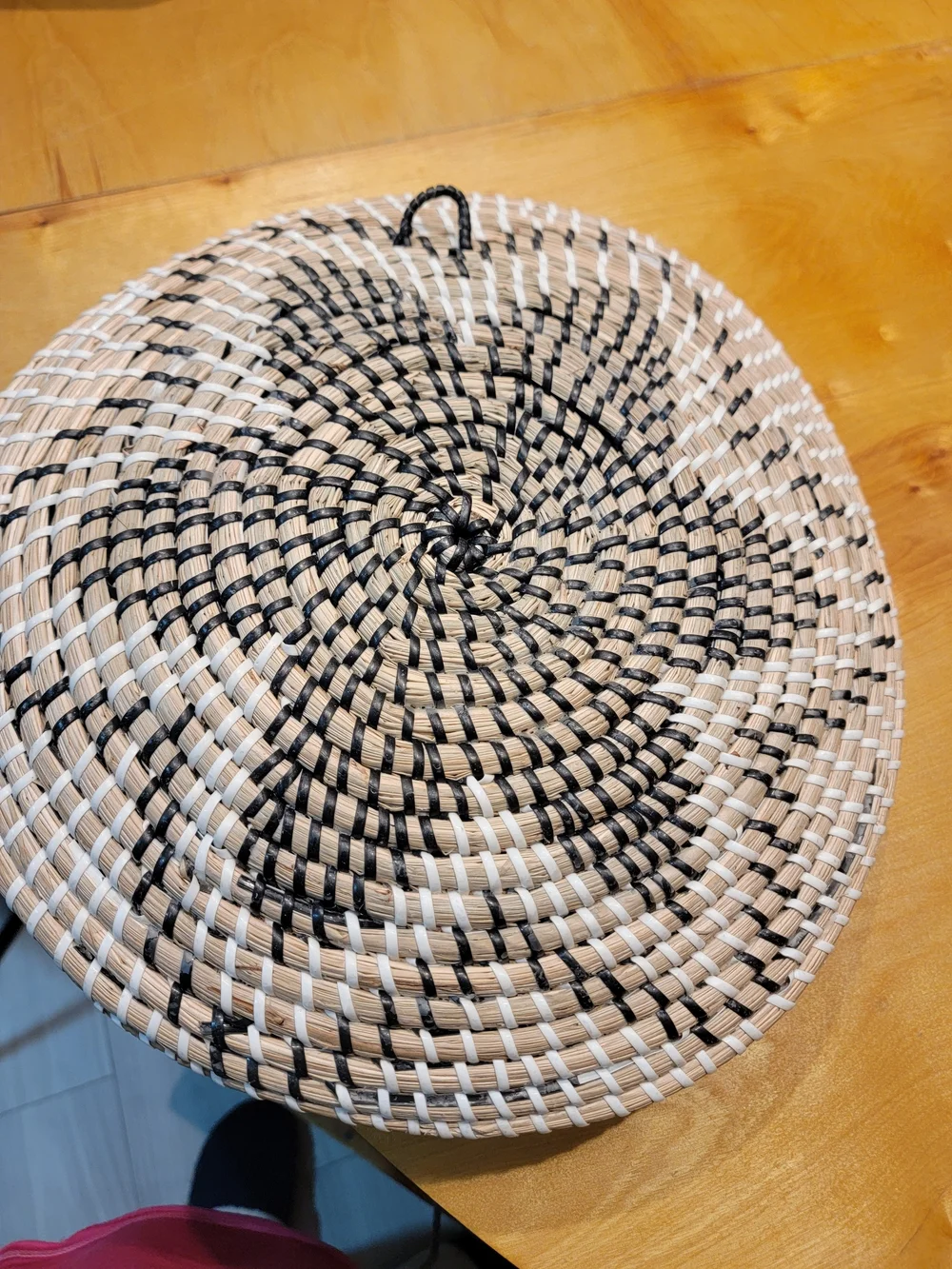 Woven Round Rattan Wall Hanging Set - Black, White, Natural